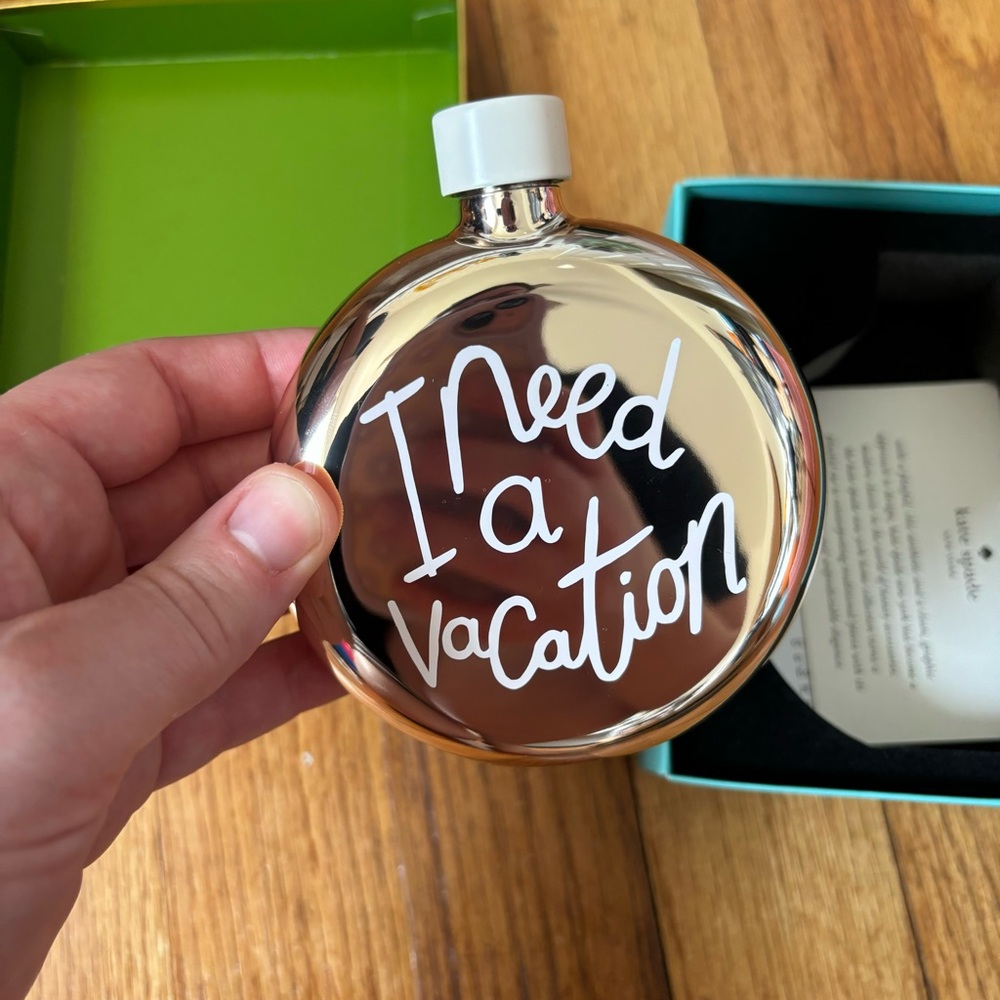 NWT kate spade I need a vacation 5oz flask
